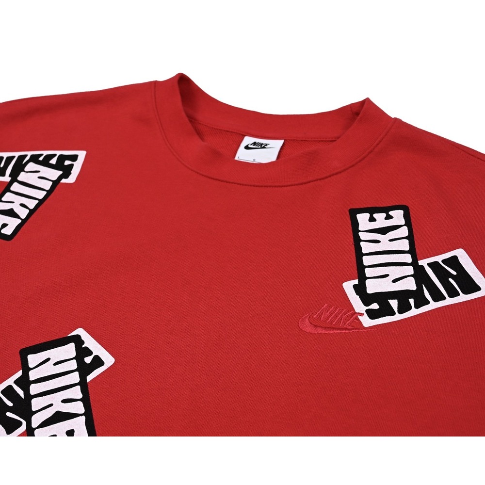 Nike Men's Large Sweatshirt Fleece Crewneck Sportswear Essentials Sticker Slaps